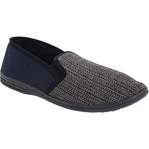 Charles Men's Navy Herringbone Slipper Cover