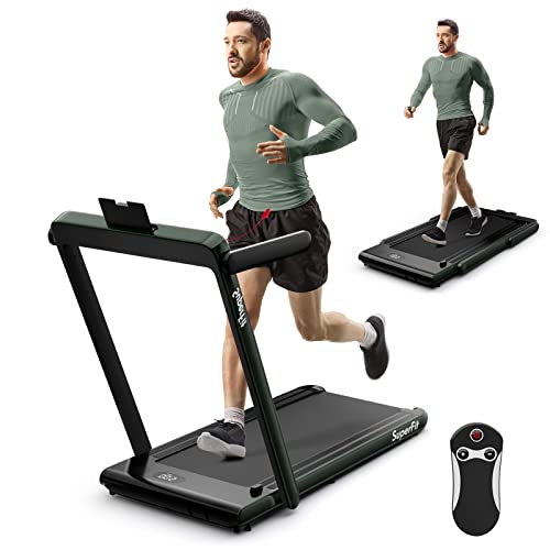 Image of Goplus 2 in 1 Folding Treadmill, 2.25HP Superfit Under Desk Electric Treadmill, Installation-Free with Remote Control, APP Control and LED Display, Walking Jogging for Home Office