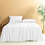 eBeddy Linens Expanded Queen Sheet Set Certified Egyptian Cotton Sateen Weave 800 TC Soft and Silky Bed Sheet with Fitted Sheet, Flat Sheet, 2 Pillow Cases Fit up to 18 Inch Deep Pocket, White Solid