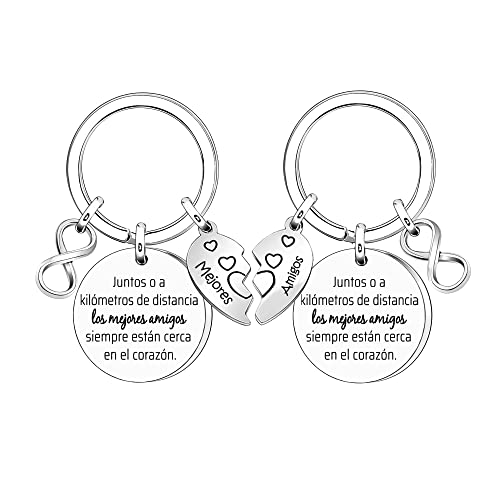 Angelra 2PCS Amigas Llaveros Regalo de Amistad Llavero Mujer Los Mejores Amigos son Como Las...