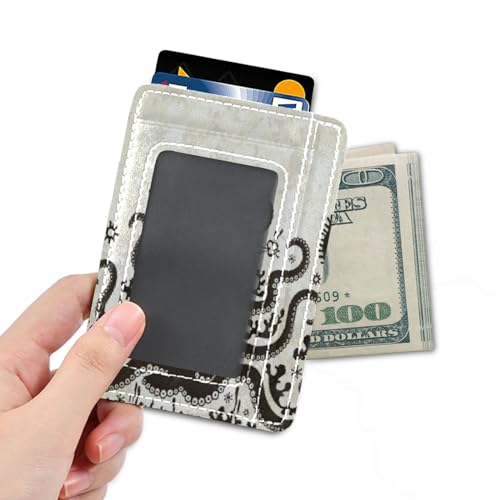 Front Pocket Minimalist Leather Slim Wallet Credit Card Holder Black Octopus for Men & Women4