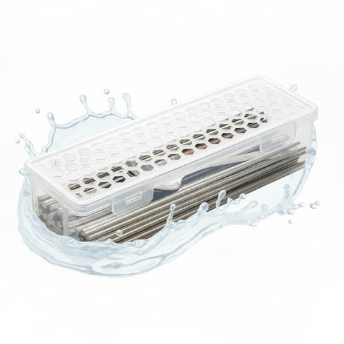 Keiwhsly Dishwasher Basket for Small Items Dishwasher Silverware Holder for Chopstick Knives Scoops Ideal for Small Utensils for Washing Drying or Storing (Rectangular)