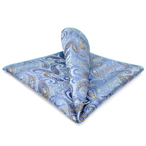 Shlax&Wing Blau Einstecktuchs Herren Paisley Seide Groß Einstecktücher 32cm Groomsmen ...