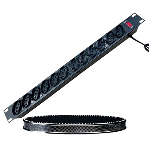 Filtro de linha rack 19 MVolts Régua Tomada Filtro de Linha Cabo Extensão Eletrica Energia para servidores 12 Tomadas Reset