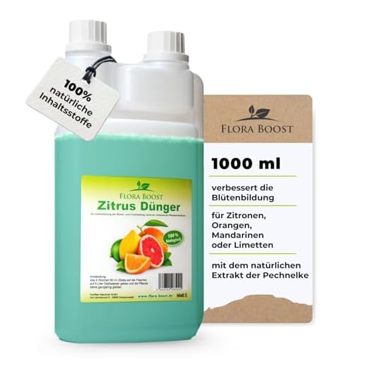 Substral Pflanzen-750 g Langzeit Depotdünger für Zitrus & mediterrane Pflanzen, grün 6 Flora Boost Zitrus Dünger flüssig mit Dosierhilfe - Zitrusdünger für Zitronenbaum Orangenbaum Kumquats - Düngen wie die Profis 100% Naturprodukt - 1 Liter für bis zu 80 Liter Gießwasser