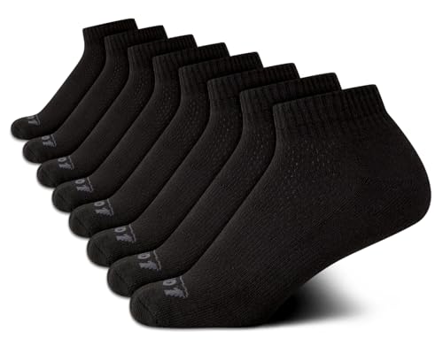 AND1 Boys Quarter Socks - 8 Pack Moisture Wicking Cushioned Athletic Basketball and Running Socks for Boys (Sizes: S-L)