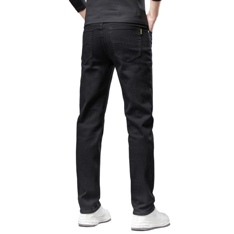 Vintage Cotton Stretch Straight Leg Jeans Men's Pants Spring and Autumn Office Jeans2