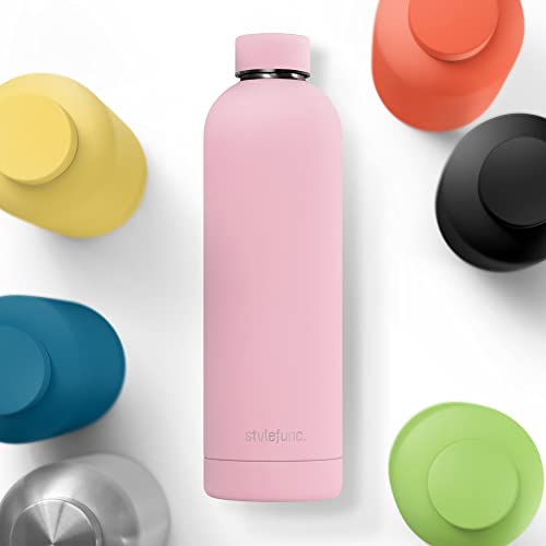 stylefunc. Pure Stainless Steel Drinking Bottle, 500 ml, 750 ml & 1 litre Leak-Proof Thermos Flask