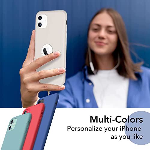 Image of VONZEE Liquid Silicone Soft Back Cover for iPhone 11 Case, Shockproof Slim Camera & Full Body Protection Non Yellowing Cover with Microfiber Lining & Logo Cut (6.1 Inch) -Stone Grey
