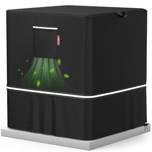 LXKCKJ Air Conditioner Cover for Outside Units - 420D Waterproof Air Conditioner Protection Covers for Window Unit - Winter AC Covers Fits AC Condensing HVAC Unit (Black-24''LX24''WX30''H)