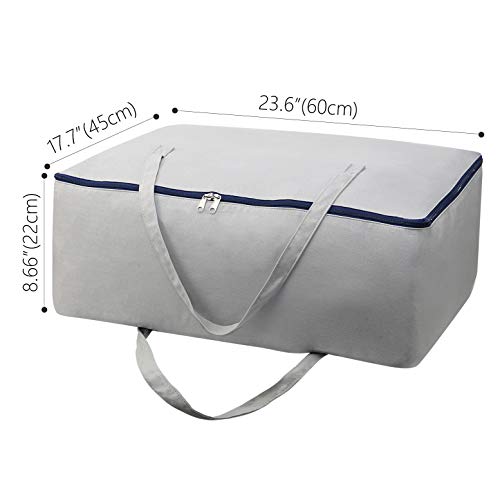 AMJ 2 Pack - Natural Cotton Storage Bag, Household Essentials Sweater Storage Bag, Breathable & Washable, Light Grey (23.6\" x 17.7\" x 8.66\") - Thumbnail 6