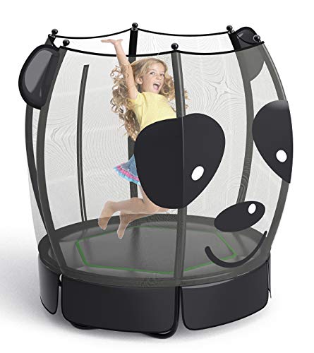 Langxun Trampoline For Kids, 5Ft Mini Toddler Trampoline With Net, Basketball Hoop & Dart Board, Birthday Gifts For Boys & Girls, Baby Toddler Toys 2023 Upgrade Model (Panda Trampoline) #TOP1