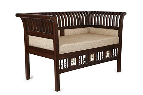 Aakriti Art Creations L Shaped Two Seater Sofa | Sofa for Bedroom Hall Home Office Guest or Drawing Room