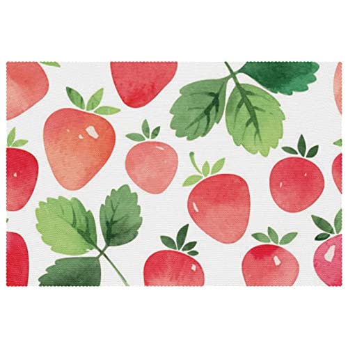 Sets de table aquarelle de fraise de qualité supérieure lot de 6 - 2