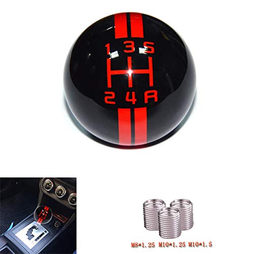 Smkj 5 Speed Red Line Shift Knob Black Car Gear Stick Shift Shifter Knob Automatic Manual Shifter Knob Suitable For Most Transmission Vehicles #TOP7
