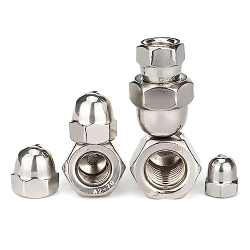M4 Acorn Nuts, 304 Stainless Steel Dome Hex Cap Nuts, Thread Protector Covers for Screws Bolts, Pack of 20