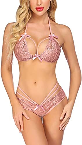 Nylon Babydoll Lingerie Set for Honeymoon | Sexy Night Dress | Hot Nighty for Women | Above Knee quad shorts Baby Doll Night Dress | Semi Transparent (Free Size), Pink-image-24