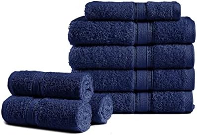 5 Piece Beige Bath Towel Set, 100% Combed Cotton Towels, Shower Towel, 600 GSM Luxury Bath Towels, Plush and Absorbent Bathroom Towel Set, (1 Bath Towel 2 Hand Towels 2 Washcloths) - Beige
