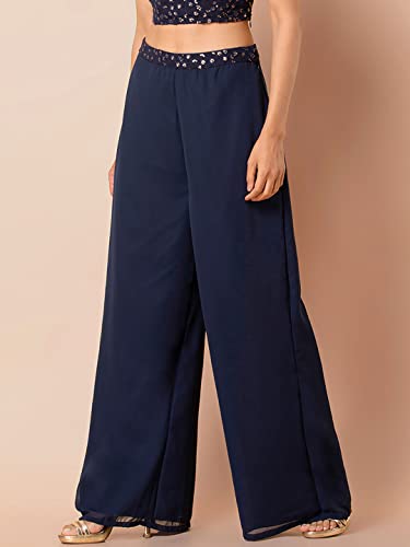Image of Indya Women's Relaxed Fit Mid Rise Bottom