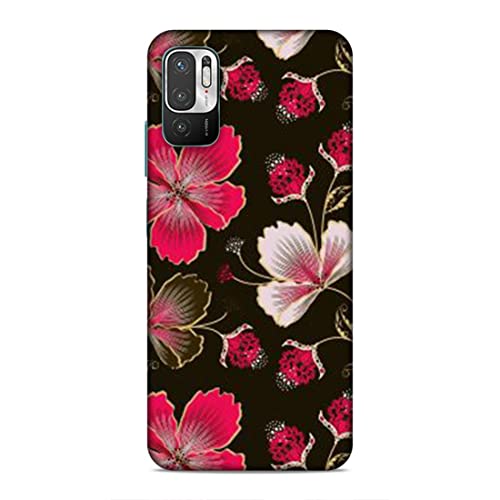 Image of Printed Mobile Back Hard Case Cover for Xiaomi Redmi Note 10T 5G / Xiaomi Redmi Note 10 5G / Xiaomi Poco M3 Pro 5G | Flowers, Floral, Pink Flowers, Leaves-2198