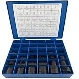 Stone River Products Industrial Square Buna-N Duro 70 Kit – 436 Pieces, 36 Sizes (Lathe Square Cut Washer Rings/O-Rings)