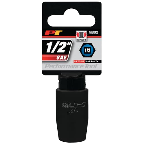 Image of Performance Tool M802 1 /2 Drive 1 /2 6-Point Impact Socket for Heavy Duty Jobs - Durable, Corrosion-Resistant, and Easy to Use