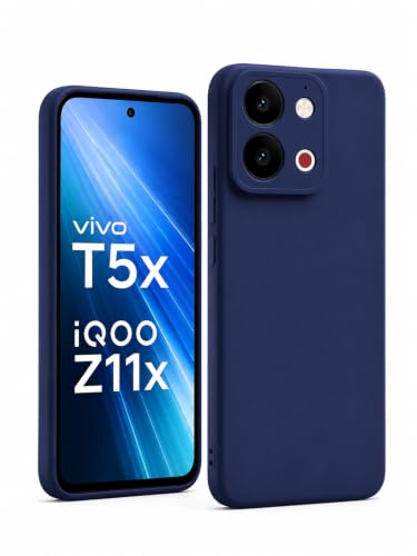 Image of FIRST MART Matte Silicone Back Cover for Vivo T5x - Blue