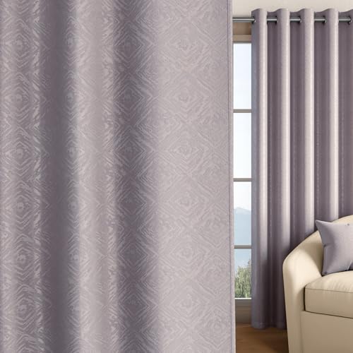 Image of Wakefit Jacquard Room Darkening Curtain | Light Blocking Upto 70% | (9 x 3.9 ft) | Door Curtain | Set of 2 | Reduces Noise | Machine Washable | Smash |Diamond Sage Grey