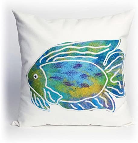 Liora Manne Visions II Batik Fish Indoor/Outdoor Pillow, 20" Square