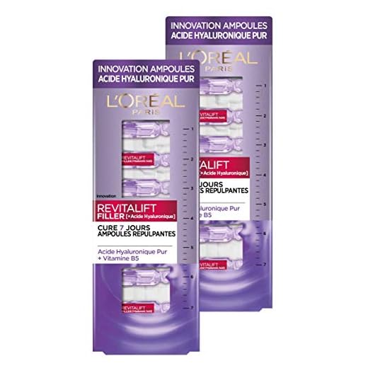L’Oréal Paris – Ampoules repulpantes – Cure de 7 Jours – Revitalift filler – Concentré en Acide Hyaluronique Pur - Lot de 2