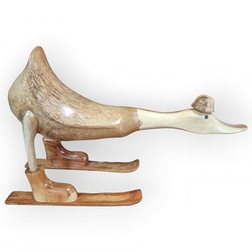 Kinaree - Anatra su sci in legno di bambù, 27 cm