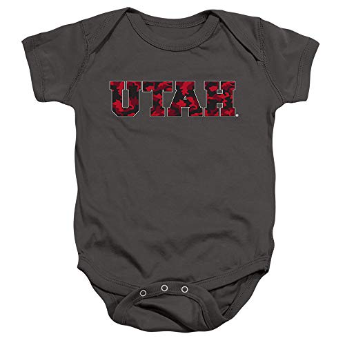 University of Utah Official Camo Unisex Infant Snap Suit for Baby,Charcoal, 12 Months