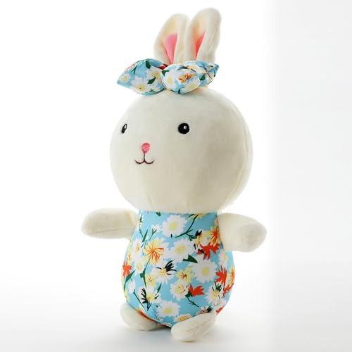 Image of Beige Bow Bunny Ultra-Soft Plush Toy 28CM for Kids | Cute Stuffed Bunny Soft Toy | Hug-Friendly Plush Rabbit for Babies Toddlers & Children | Soft Fabric | Safe Lightweight Washable
