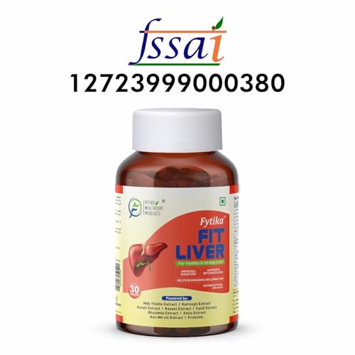 Image of Fytika Fit Liver Tablets Herbal Liver Support Supplement with Milk Thistle Kalmegh Kutaki Kasani Haldi for Daily Detox Digestion Wellness | Liver Care Supplement for Men Women 270 Tablets Pack of 9