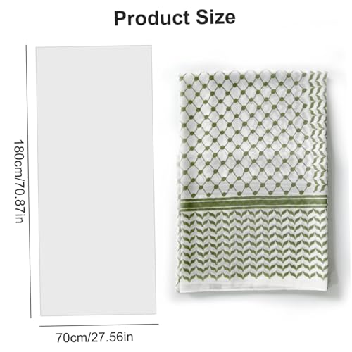 Palestinian Scarf, Shemagh Scarf, 71x28 Inch Chiffon Hijab Scarf, Printed Palestine Scarf, Sun Protection Dustproof Desert Scarf, Muslim Arab Head Scarf for Men Women, Hijab Scarf2