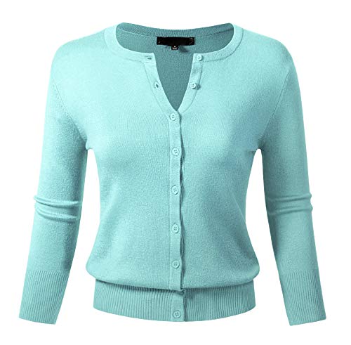 Image of Allsense Women's Long-Sleeve Crewneck Cardigan | Classic Button Down Sweater, Soft Fine Knit, Lightweight