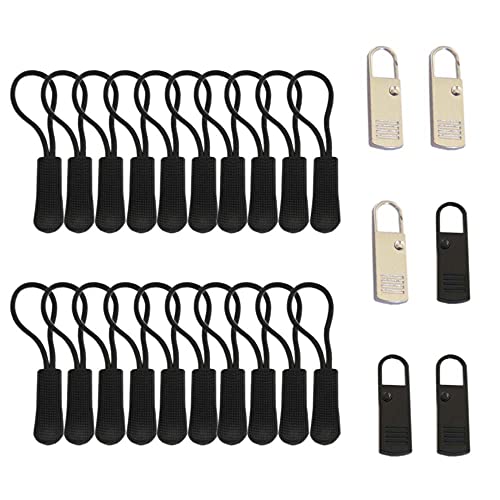 20pcsFermetures éclair de Rechange en Nylon à Enfiler pour vêtements de sport sac à dos fermeture éclair + 6pcs Fermeture à Glissière Fixateur Cover