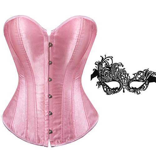 Frawirshau Corset Tops For Women Plus Size Corsets Pink Corset Top Renaissance Corset Pink Burlesque Corset Size M #TOP1