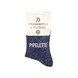 STC Chaussettes paillettes pipelette bleu