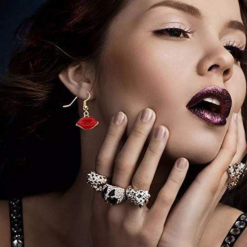 WOCRAFT 50pcs Gold Plated Enamel Women Makeup Lip Lipstick Perfume Purse High Heels Bow Charms Pendant for Jewelry Making Necklace Bracelet Earring DIY Jewelry Charms (M432) - Thumbnail 5