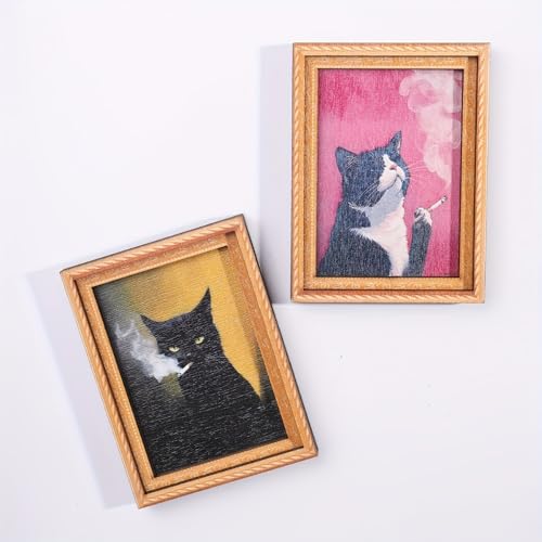 Imán decorativo para nevera con diseño de gato miniatura 3