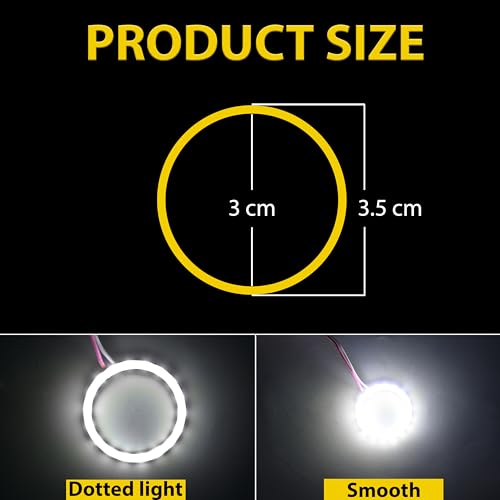 Image of 2 x 80 /70 /60 /50 /38 mm 93 LED CCFL Headlight COB Angel Eyes Halo Ring Lamp 12-24V (White, 38 MM)