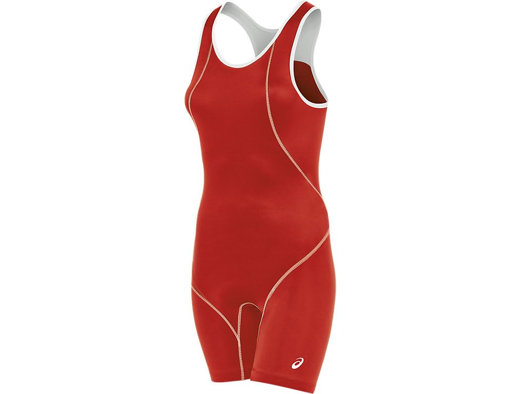 ASICS Women's Snap Downβ’ Wrestling Singlet, Red/White, X-Large