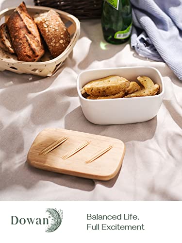 Dowan 6.5" Large Butter Dish (White & Grey) #TOP3