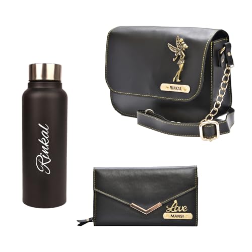 Image of YOUR GIFT STUDIO Customized Women Gift Set | Personalized Ladies Purse, Sling Bag Gift Set | Birthday Gift Set for Ladies | Anniversary Gift for Women