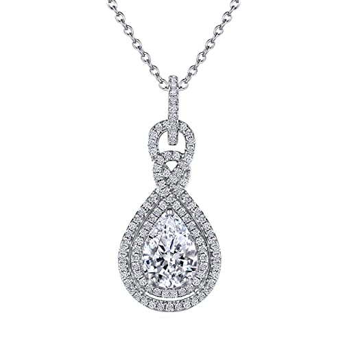 Collier en Argent Sterling pour Filles, pendentif larme en zircone