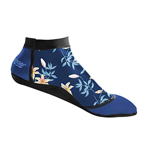 Seavenger SeaSnugs | Low Beach Socks for Sand Volleyball, Soccer, Snorkeling & Watersports (Dark Floral, Medium)