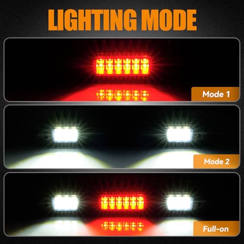 Image of Third 3rd Brake Light LED for 1992-1997 Ford F150 F250 F350 Bronco, High Mount Rear Brake Lights Assembly, Waterproof Center Cab Lamp Stop Light