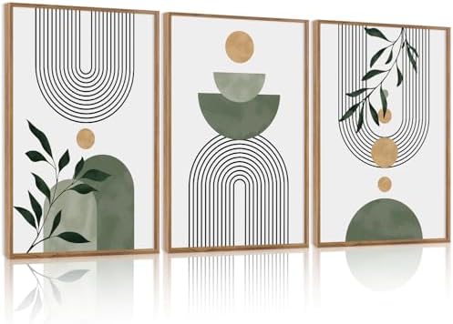 TOARTi Large Framed Boho Botanical Canvas Wall Art Set, Abstract ...