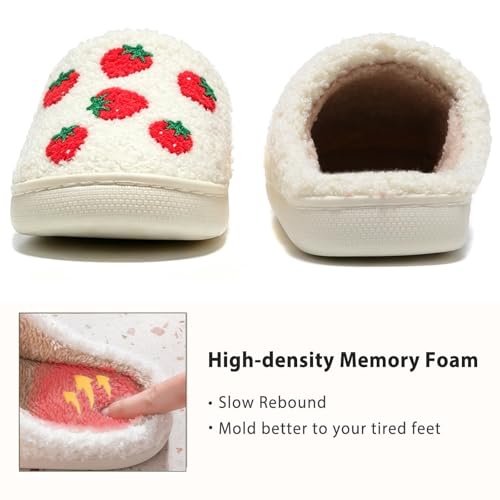 Image of Cute House Slippers for Women Men with Memory Foam Retro Happy Face Cozy Shoes